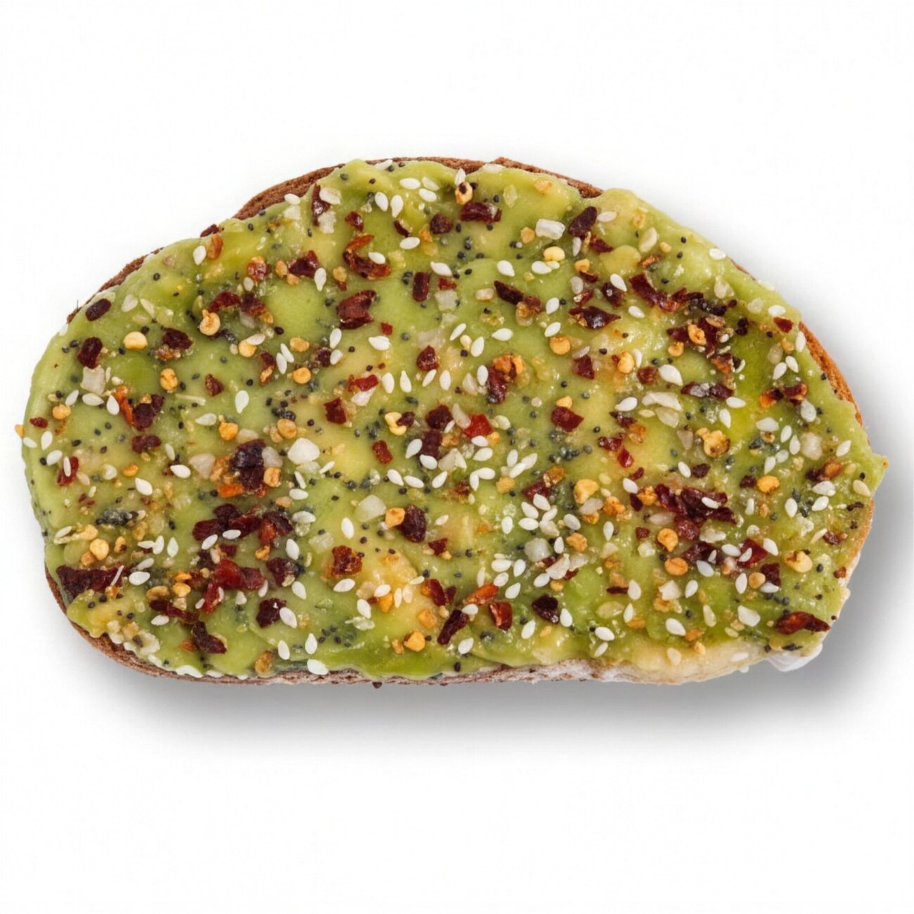 Classic Avocado Toast with everything seasoning and chili flakes